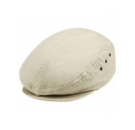 Skullies & Beanies Ivy Washed Canvas Newsboy Hat Cap - Stone - C0128W8Z4GD $12.43