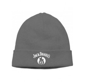 Skullies & Beanies Mens & Womens Jack Daniels Logo Skull Beanie Hats Winter Knitted Caps Soft Warm Ski Hat Black - Deep Heath...