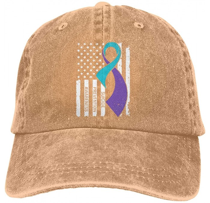 Baseball Caps Suicide Prevention Awareness Flag Men's Women's Adjustable Jeans Baseball Hat - Denim Jeanet Dad Hats - Natural...