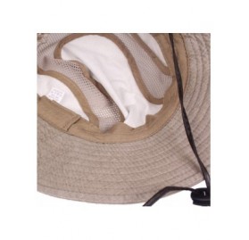 Sun Hats Men Summer Cotton Cowboy Sun Hat Wide Brim Bucket Fishing Hats - Black - CU182LLQI7D $18.00