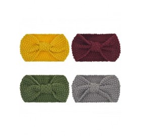 Headbands Crochet Turban Headband for Women Warm Bulky Crocheted Headwrap - Zb 4 Pack Knot A - Gray- Yellow- Red- Darkgreen -...