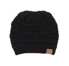 Skullies & Beanies Soft Stretch Chunky Cable Knit Slouchy Beanie Hat - Black - C812NVDLSS6 $11.03