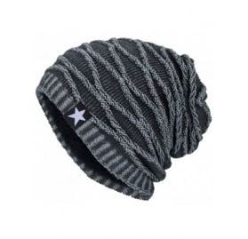 Skullies & Beanies Clearance Unisex Knit Hat Winter Warm Ski Baggy Slouchy Beanie Skull Cap - Grey-a - CU18K6CQA57 $15.49