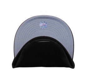 Baseball Caps Classic Snapback Hat Blank Cap - Cotton & Wool Blend Flat Visor - (1.9) Black Purple - CL11JEE326J $9.65