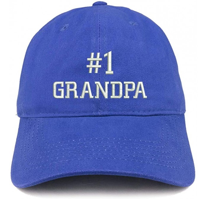 Baseball Caps Number 1 Grandpa Embroidered Soft Crown 100% Brushed Cotton Cap - Royal - CH18SO0QUE0 $35.85