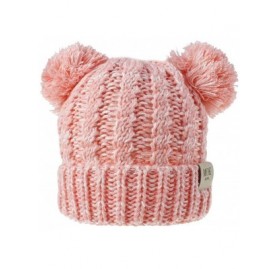 Skullies & Beanies Baby Beanie Hat Pom Pom Ears Knitted Basic Soft Beanie Baby Winter Hats for 2019 Warm Winter - Orange - CK...
