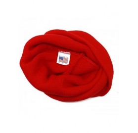 Skullies & Beanies USA Cuff Beanie Hat Winter Skully Hat Knit Ski Hat Toque Made in USA - Red - CT188ZZIGTQ $10.10