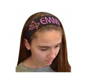 Headbands Personalized Cotton Stretch GYMNAST Headband with Custom Embroidered Name - Purple Headband - Hot Pink Thread - CN1...