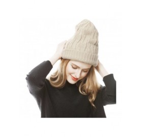 Berets Women's Winter Beanie Oversized Baggy Slouchy Cap Hat - Beige - CL12NYQT0LC $9.26