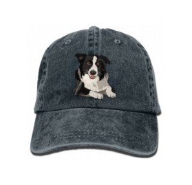 Baseball Caps Border Collie Adult Adjustable Denim Cotton Dad Hat Baseball Caps - Navy - CO18DIU9S5K $13.67