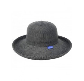 Sun Hats Women's Victoria Sun Hat - Ultra Lightweight- Packable- Broad Brim- Modern Style- Designed in Australia - Grey - CH1...