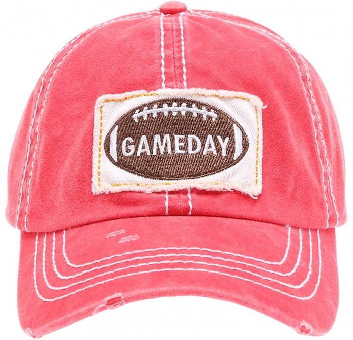 Baseball Caps Baseball Distressed Embroidered Adjustable - Gameday - Coral - CC18YIWS8N3 $28.21