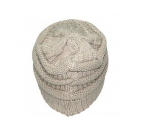 Skullies & Beanies Winter Warm Thick Cable Knit Slouchy Skull Beanie Cap Hat - Khaki - CO126RNDDY5 $11.52