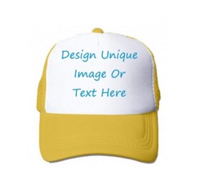 Baseball Caps Customized Trucker Hat Personalized Baseball Cap Adjustable Snapback Men Women Sports Hat - Yellow - C918G83K87...
