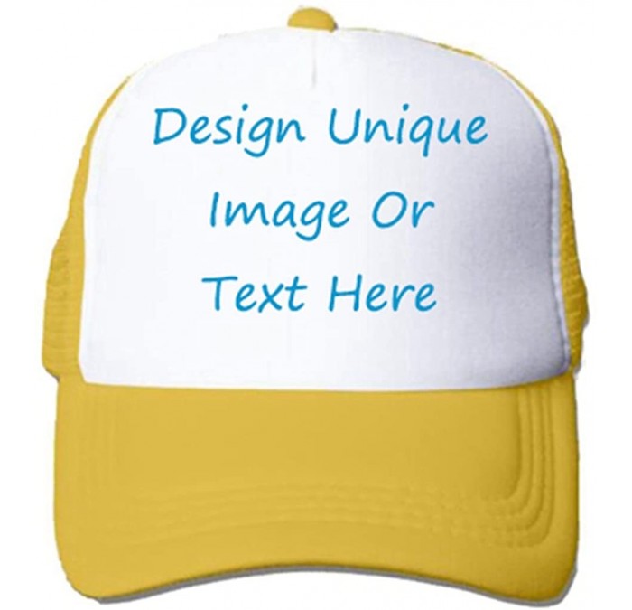 Baseball Caps Customized Trucker Hat Personalized Baseball Cap Adjustable Snapback Men Women Sports Hat - Yellow - C918G83K87...