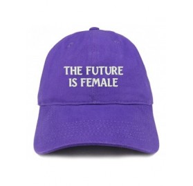 Baseball Caps The Future is Female Embroidered Low Profile Adjustable Cap Dad Hat - Purple - CG18CS49G48 $13.36