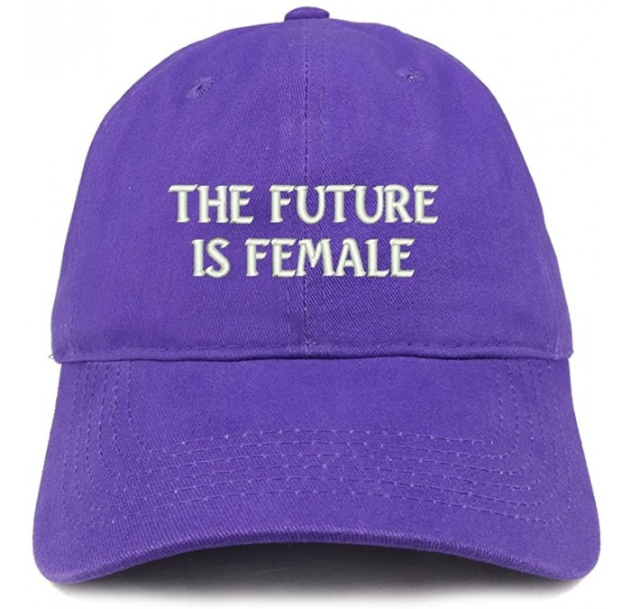 Baseball Caps The Future is Female Embroidered Low Profile Adjustable Cap Dad Hat - Purple - CG18CS49G48 $33.84