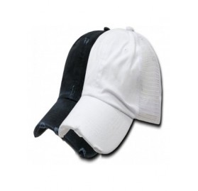 Baseball Caps Vintage Mesh Cap - Black + White - C7119F25TA1 $23.22