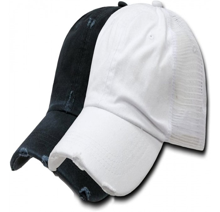 Baseball Caps Vintage Mesh Cap - Black + White - C7119F25TA1 $23.22