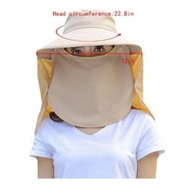 Sun Hats Women Head Net Hat UV Protection Sun Hat Outdoor Anti-Mosquito Mask Hat - Z-khaki - CZ196YS05UM $20.35