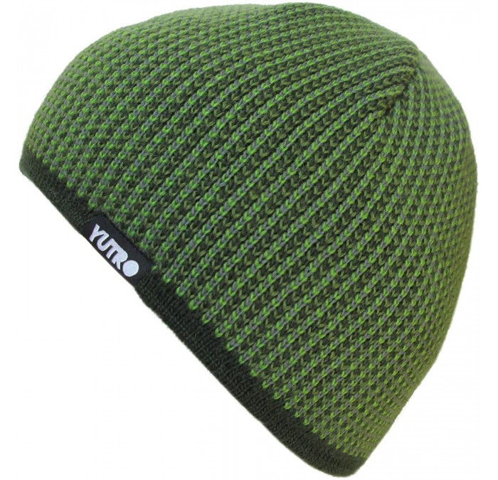 Skullies & Beanies Men's Oversized Stretch Wool Knitted Winter Beanie Hat - Green - CD11K41AUV5 $34.40