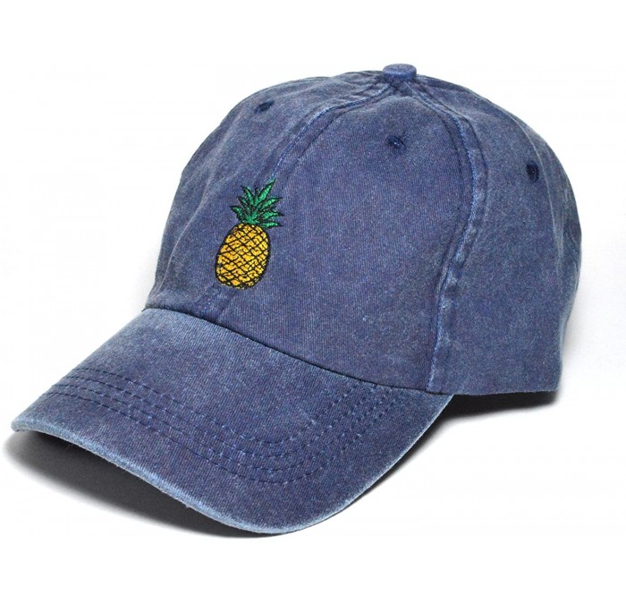 Baseball Caps Pineapple Hat Baseball Cap Polo Style Cotton Unconstructed Hats caps Multi Colors - Navy - CG184XGNK5K $8.80
