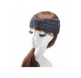 Headbands Retro Bohemian Beads Cable Knitted Winter Turban Ear Warmer Headband - Grey Hollow - C1189T3RDLS $17.62