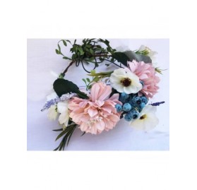 Headbands Boho Flower Headband Hair Wreath Floral Garland Crown Halo Headpiece with Ribbon Wedding Festival Party - 8 - CZ185...