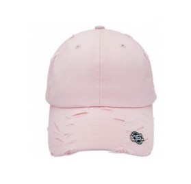 Baseball Caps Dad Hat Baseball Cap Adjustable Distressed Vintage Washed Polo Style Cotton Headwear - Pink - CD18WZC52QM $12.16