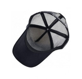 Baseball Caps Unisex Animal Mesh Trucker Hat Snapback Square Patch Baseball Caps - Black White Crocodile - CP18RK0TEGE $11.53