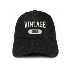 Baseball Caps Vintage 1935 Embroidered 85th Birthday Relaxed Fitting Cotton Cap - Black - CP180ZMD2QM $20.14
