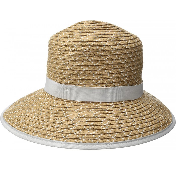 Sun Hats Women's Pitch Perfect Straw Sun Hat- Rated UPF 50+ for Max Sun Protection - White Tweed - CI11R4EYM2J $38.31