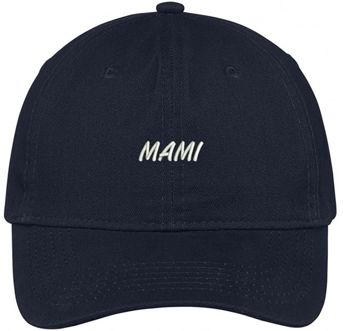 Baseball Caps Mami Embroidered Brushed Cotton Adjustable Cap - Navy - CI12N0I1W47 $17.82