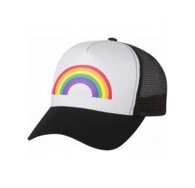 Baseball Caps Pride Parade Trucker Hat Gay & Lesbian Pride Rainbow Flag Trucker Hat Mesh Cap - Blue/White/Red - CO18CU76W5Y $...