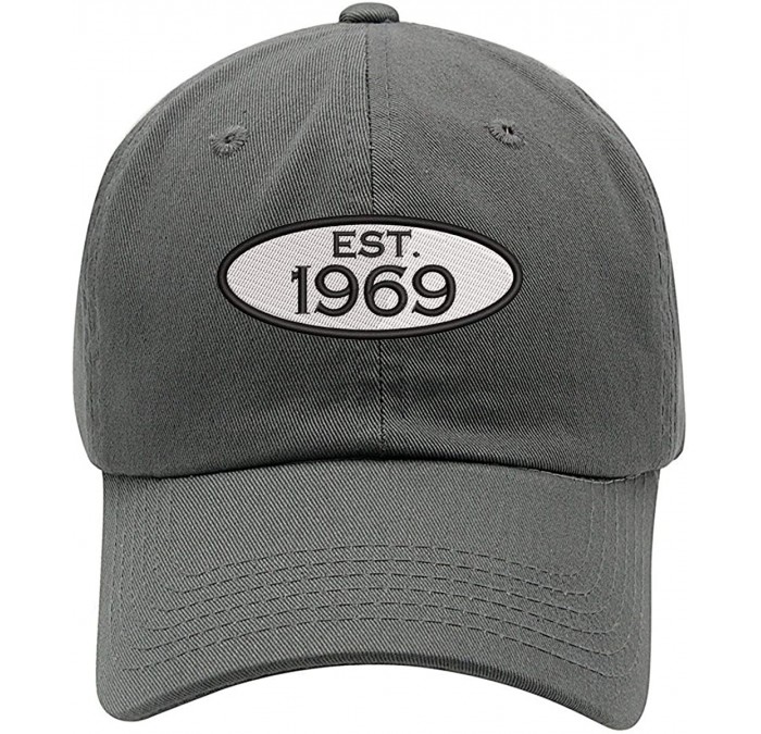 Baseball Caps Established 1969 Embroidered 51st Birthday Gift Soft Crown Cotton Cap - Vc300_grey - CL18QHCXR3Q $29.93