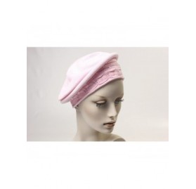 Berets Premium Cotton Pointelle Fashion Beret Topper for Cancer and Alopecia - Red - CV111PLSNIV $39.70