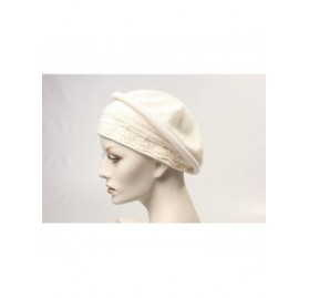 Berets Premium Cotton Pointelle Fashion Beret Topper for Cancer and Alopecia - Red - CV111PLSNIV $39.70