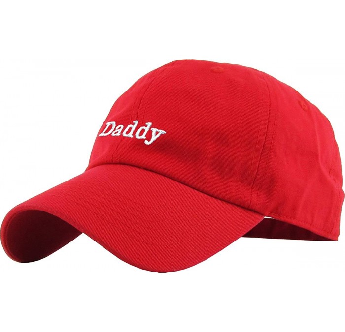 Skullies & Beanies Good Vibes Only Heart Breaker Daddy Dad Hat Baseball Cap Polo Style Adjustable Cotton - (8.2) Red Daddy Cl...