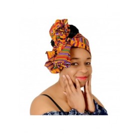 Headbands Ankara Headwrap Long Hair Head Wrap Turban and Scarf Dashiki African Print Kente and Stretch Jersey - CN18X4YKDDA $...