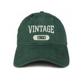 Baseball Caps Vintage 1960 Embroidered 60th Birthday Relaxed Fitting Cotton Cap - Hunter - CG180ZNL2UN $15.60