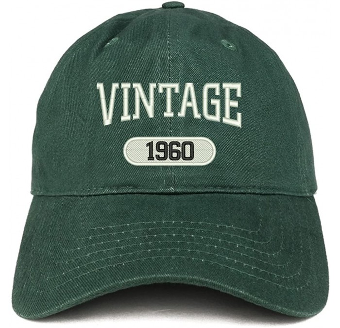Baseball Caps Vintage 1960 Embroidered 60th Birthday Relaxed Fitting Cotton Cap - Hunter - CG180ZNL2UN $36.99