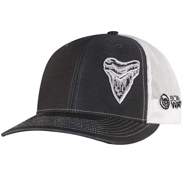 Baseball Caps Megalodon MEG Tooth Trucker Hat - Scuba Dive - Freediving - Spearfishing - Gray - White - CD1802N9OGD $50.80
