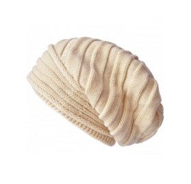 Skullies & Beanies Knit Slouchy Beanie Hats for Women Oversized Warm Winter Hats Baggy Ski Cap - Beige - CG18X2Y45Y6 $11.80