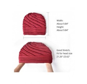 Skullies & Beanies Knit Slouchy Beanie Hats for Women Oversized Warm Winter Hats Baggy Ski Cap - Beige - CG18X2Y45Y6 $11.80