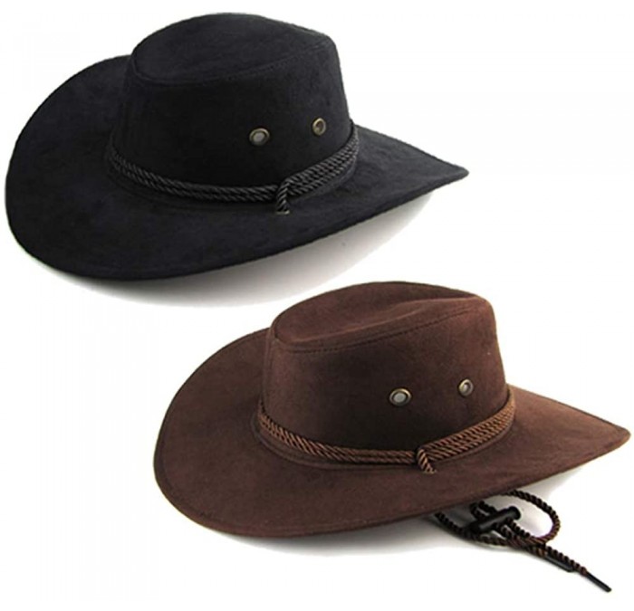 Unisex Western Outback Cowboy Hat Men's Women's Style Faux Felt Fedora ...