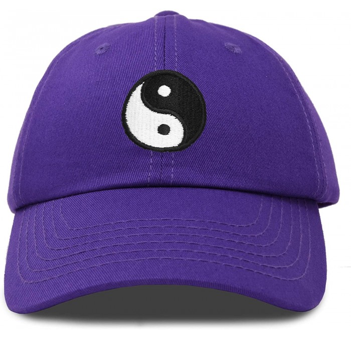 Baseball Caps Ying Yang Dad Hat Baseball Cap Zen Peace Balance Philosophy - Purple - CU18XI8QK9Y $28.24