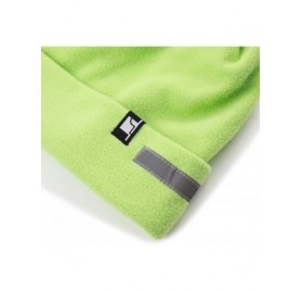 Skullies & Beanies Fleece Winter Functional Beanie Hat Cold Weather-Reflective Safety for Everyone Performance Stretch - Lime...
