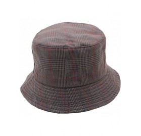 Bucket Hats Women Plaid-Fisherman-Bucket Hats Reversible Packable Japanese Style - Khaki - CP18N0WS0CE $9.08