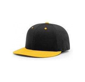Baseball Caps PTS30 LITE R-Flex PTS 30 FIT Baseball HAT Ball Cap - Black/Gold - CO186XS3EUL $8.45