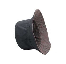 Bucket Hats Women Plaid-Fisherman-Bucket Hats Reversible Packable Japanese Style - Khaki - CP18N0WS0CE $9.08